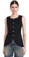 ENGLISH FACTORY LINEN WAISTCOAT BLACK