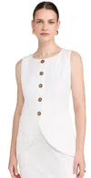 ENGLISH FACTORY LINEN WAISTCOAT OFF WHITE