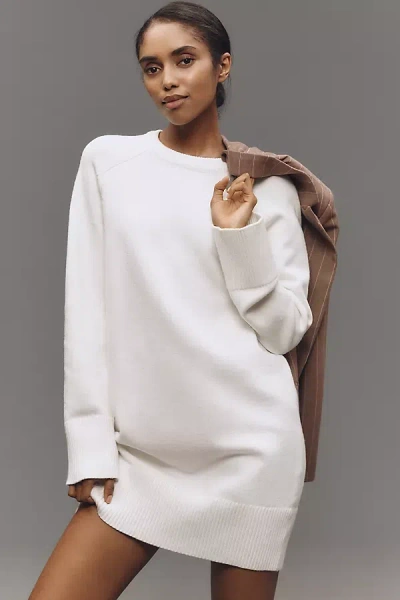 English Factory Long-sleeve Knit Mini Dress In White