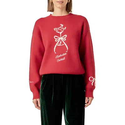 English Factory Manhattan Cocktail Sweater In Red