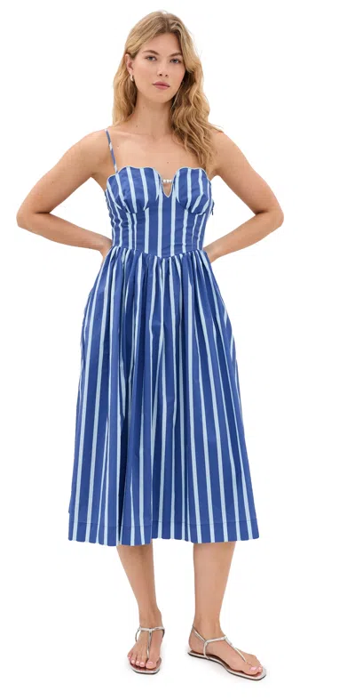 English Factory Marine Striped Maxi Dress Blue Stripes