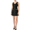 English Factory Metallic Tweed Sheath Minidress In Black