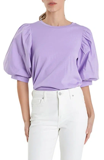 English Factory Mix Media Cotton Top In Lavender