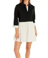English Factory Mixed Media Cotton Blend Minidress In Multi