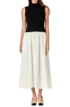 English Factory Mixed Media Colorblock Sleeveless Midi Dress In Multi