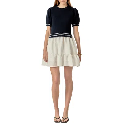 English Factory Mixed Media Minidress In Multi