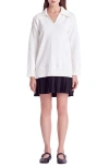 English Factory Mixed Media Pleated Minidress In White/black