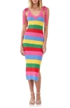 English Factory Multi Color Knit Body-con Dress In Multi