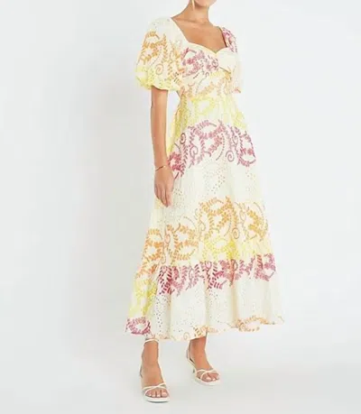 English Factory Multi Dye Lace Maxi Dress In Yellow