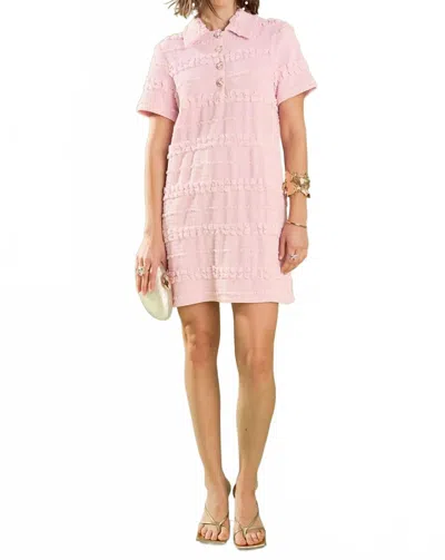English Factory Nancy Textured Dress In Pink In Neutral