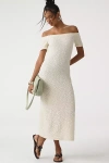English Factory Textured Off The Shoulder Midi Dress In White