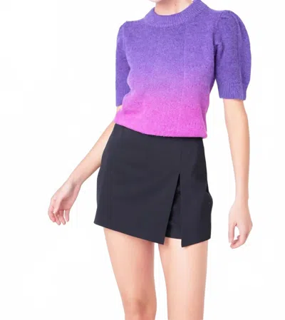 English Factory Ombre Sweater Top In Purple