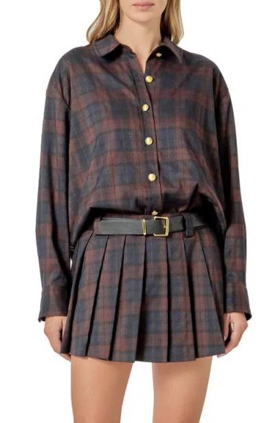 English Factory Oversize Plaid Shacket In Multi