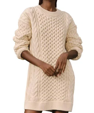 ENGLISH FACTORY OVERSIZED CABLE KNIT DRESS IN CREAM