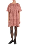 ENGLISH FACTORY ENGLISH FACTORY PAISLEY EYELET SHIFT DRESS