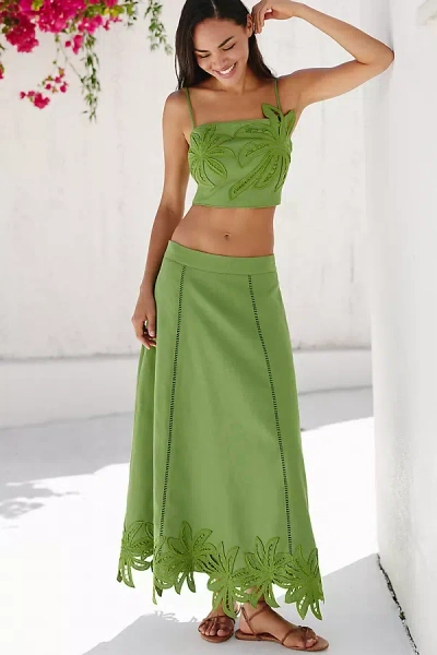 English Factory Palm Tree Skirt In Green