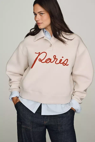 English Factory Paris Polo Sweater In Ivory