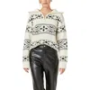 English Factory Patterned Half Zip Sweater In Gold