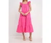 English Factory Ruffle Detail Midi Dress In Pink