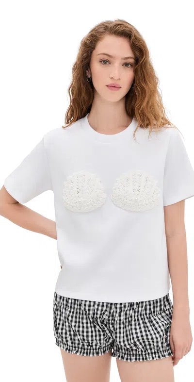 English Factory Pearl Seashell T-shirt White