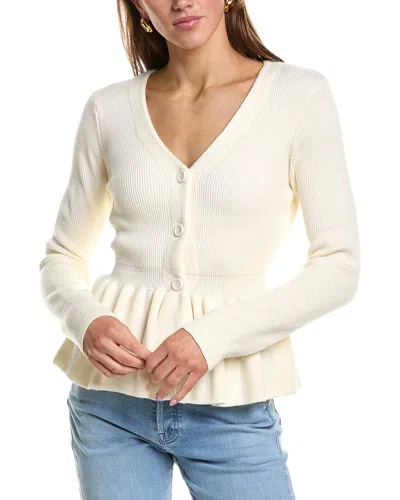 English Factory Peplum Knit Wool-blend Sweater In White