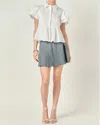 English Factory Peplum Shirt Blouse In White In White