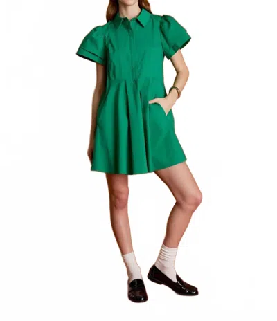 English Factory Peplum Shirt Mini Dress In Green