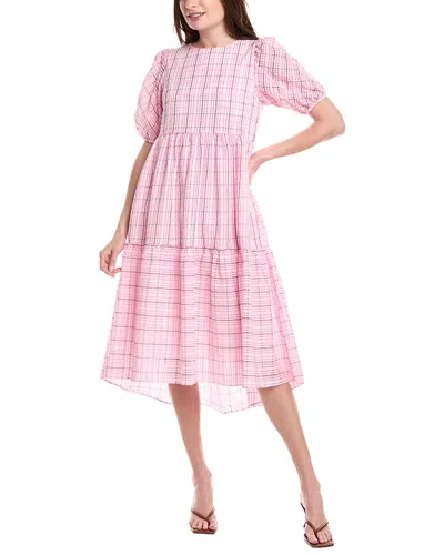 English Factory Plaid Midi Dress