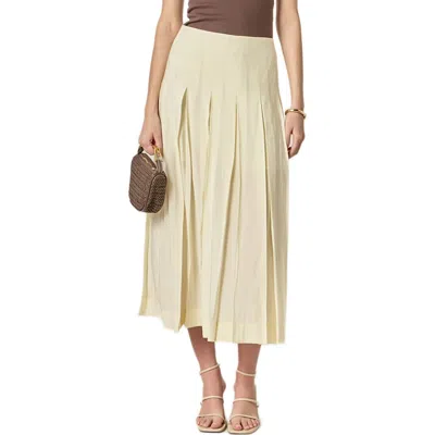 English Factory Pleated A-line Skirt In Yellow