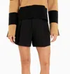 English Factory Pleated High Waisted Shorts In Black