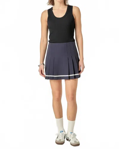English Factory Pleated Mid-rise Skort In Contrast In Black