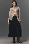 English Factory Pleated Midi Skirt In Black