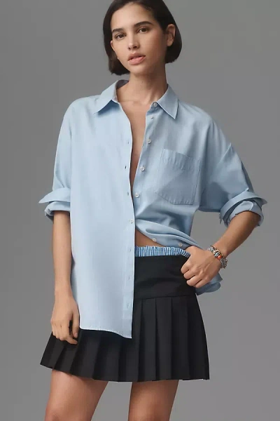 English Factory Pleated Mini Skort In Blue