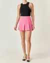 English Factory Pleated Mini Skort Skirt In Pink In Pink