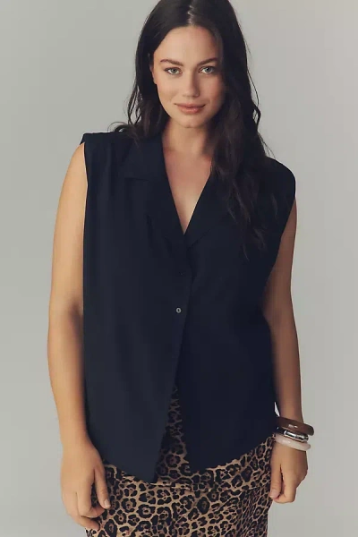 English Factory Pleated Off-the-shoulder Top In Black