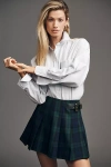 English Factory Plaid Pleated Miniskort In Green