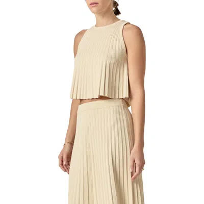 English Factory Pleated Rib Tank In Ivory