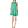 English Factory Pleated Stripe Knit Minidress In Green/white