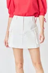 English Factory Cargo Pocket Miniskort In White