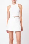 English Factory Pocket Detail Skort In Ivory In Multi