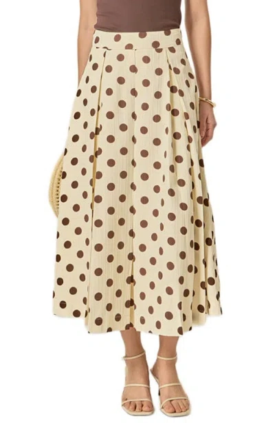 English Factory Polka Dot A-line Midi Skirt In White