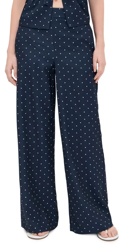English Factory Polka Dot Trousers Navy In Blue