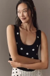 English Factory Polka Dot Sweater Tank Top In Black