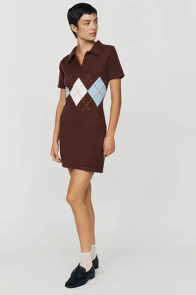 English Factory Polo Knit Mini Dress In Red
