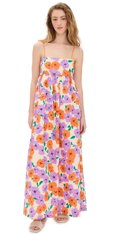English Factory Print Empire Waist Maxi Dress Multi