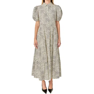 English Factory Print Puff Sleeve Maxi Dress In Green