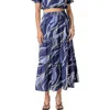 English Factory Print Tiered Maxi Skirt In Blue