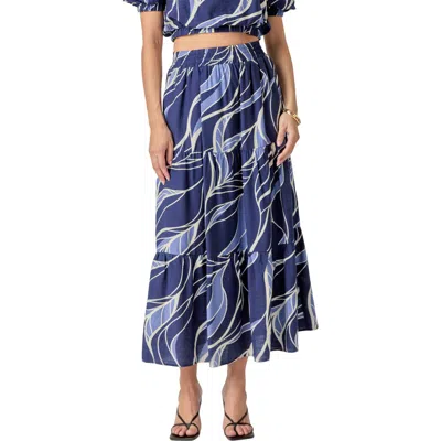 English Factory Print Tiered Maxi Skirt