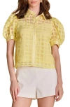 English Factory Puff Sleeve Organza Top In Yellow