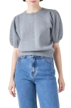 English Factory Puff Sleeve Sweater In Heather Grey